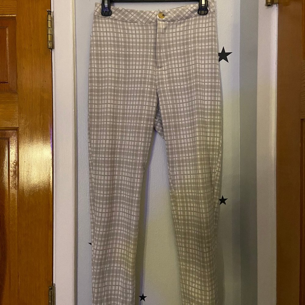 stretchy plaid pants